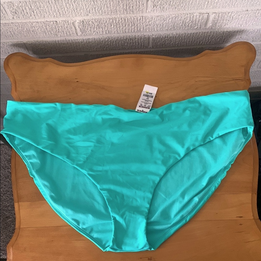 SO Junior's 3XL Aqua Hipster Swim Bottoms NWT Turquoise